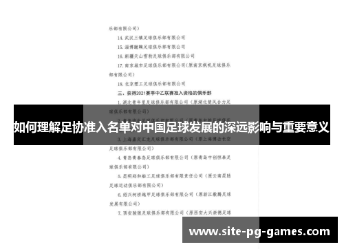 如何理解足协准入名单对中国足球发展的深远影响与重要意义