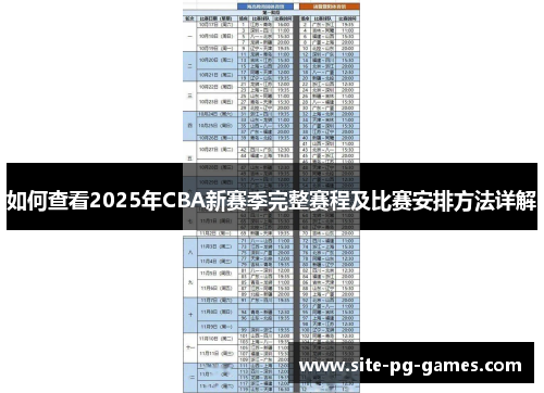 如何查看2025年CBA新赛季完整赛程及比赛安排方法详解
